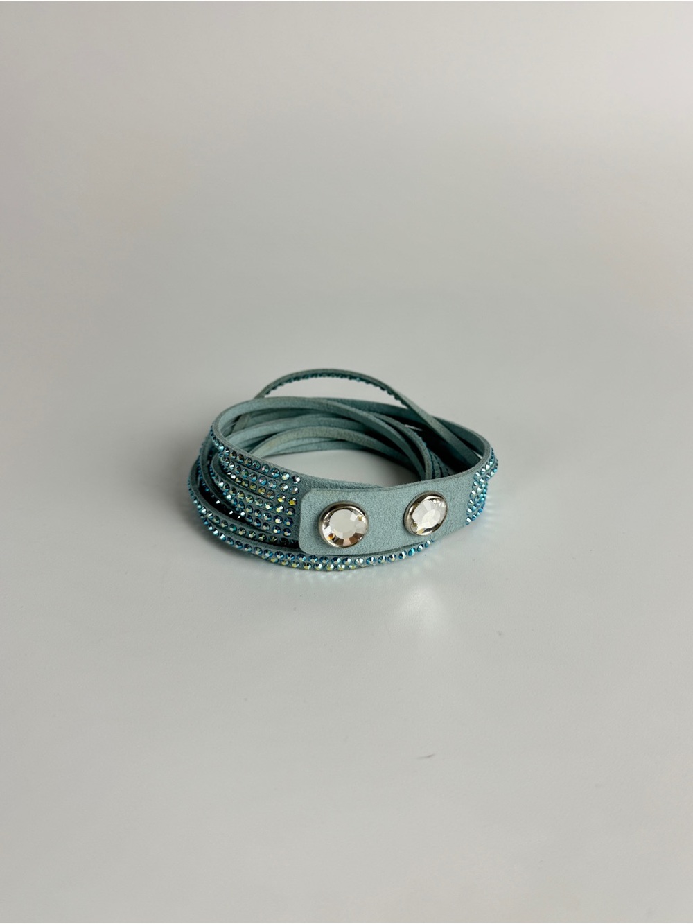 Swarovski Women Aqua Blue Crystal Wrap Bracelet